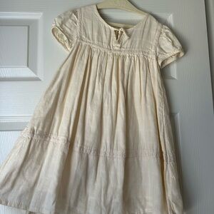 Old Navy Cream Button-Front Cotton Dress for Girls